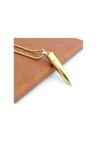 Pigado Paslanmaz Çelik Zincirli Mermi Kolye