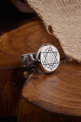 Vog Mühr-ü Süleyman Model Yanı Teşkilat-ı Mahsusa Motif Yazılı 925 Ayar Gümüş Erkek Yüzük