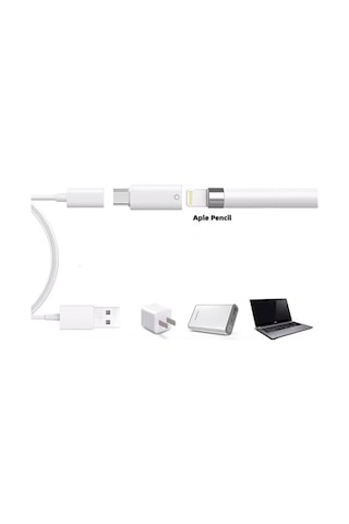 Apple Uyumlu iPad İçin Uygun, Lightning Type-c Erkek Kalem Dönüştürücü Kaleme Şarj Adaptörü