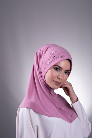 Hürrem Bone Gül Kurusu Pratik Hazır Geçmeli Tesettür Eşarp Sandy Kumaş Elişi (545491270) Gülkurusu