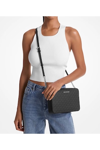 Michael Kors Jet Set Large Logo Crossbody Çapraz Omuz Çantası 35f8sttc3b Siyah
