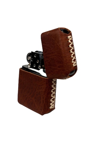 Handmade El Yapımı Hakiki Deri Zippo Modeli Çakmak Tobacco