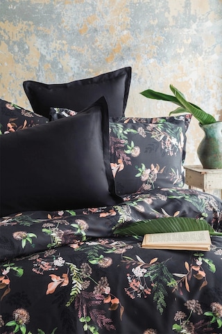 Notte 300 Tc 120 Tel Dijital Pamuk Saten Nevresim Takımı Çift Kişilik Siyah