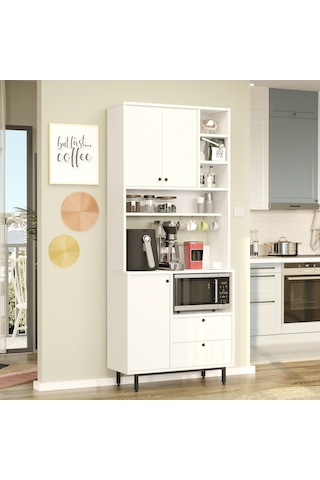 Lounge Kahve Köşesi Çok Amaçlı Dolap Mutfak Dolabı Re6-w