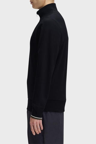 Fred Perry Logolu Pamuklu Yarım Fermuarlı Dik Yaka Sweat Erkek Sweat M3574 W54 Siyah