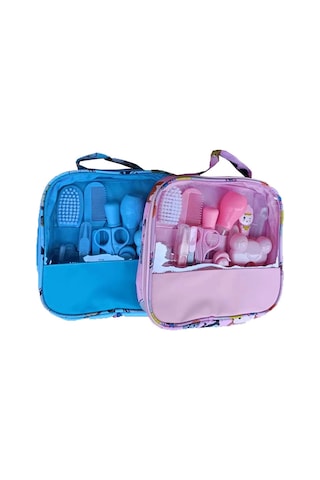 Bebek 13 Parça Takımı Paket Bebek Tırnak Makası, Tarak, Fırça, Burun Aspiratörü, Temizlik Çocukların Günlük İhtiyaçları Toptan Mavi Sıradan 13 Parça Set