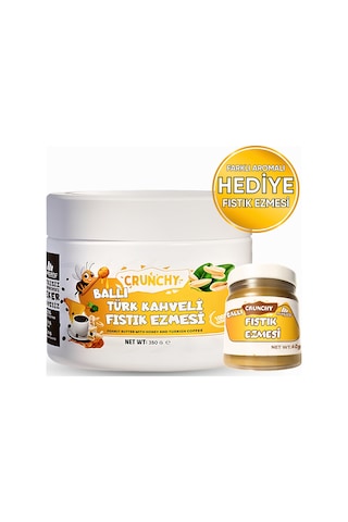 Mustang Nutrition Ballı Türk Kahveli Crunchy Fıstık Ezmesi 350 Gr 24,72 Gr Protein + 40 Gr Fıstık Ezmesi Hediyeli