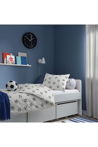 Ikea Esportslıg Tek Kişilik Nevresim Takımı 150 X 200 Cm Beyaz - Siyah