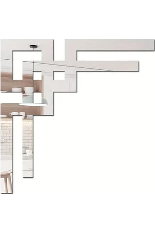 Düz Köşe Pleksi Ayna 4 Adet - Silver Gümüş