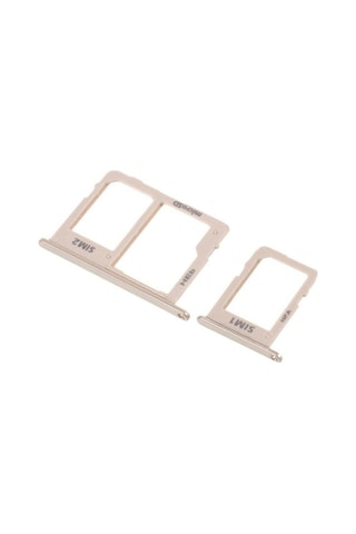 Samsung Galaxy Uyumlu J6 Plus Sim Kart Tepsisi + Hafıza Kartı Yuvası - Gold