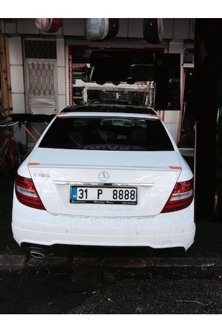 Mercedes C W204 Spoiler Bagaj Kalın Fiber 2007-2013