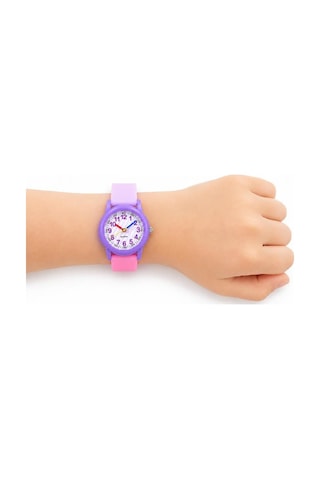 Kuyruk Yıldızı Desenli Kız Çocuk Kol Saati Pembe Mor Analog Saat St-304410 Beyaz