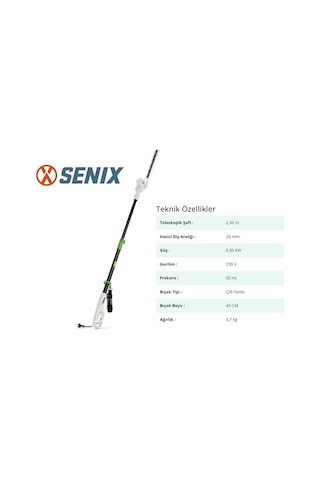 Senix HTPE5.0-L-EU Elektrikli Yüksek Çit Biçme Makinesi 500W