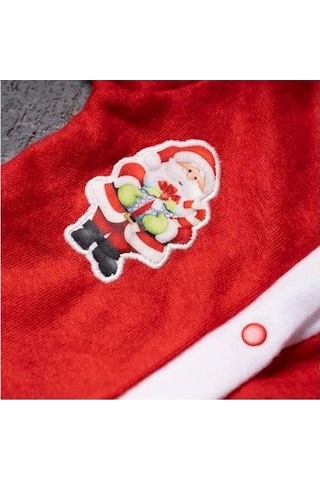 Bebelop Kız ve Erkek Bebek 6-15 Aylık Noel Tulum Noel Kıyafeti Yılbaşı Beyaz - Kırmızı