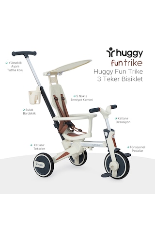 Huggy 6in1 Funtrike Siyah 3 Tekerlekli Bebek Bisikleti