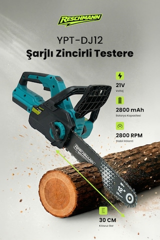 Reschmann R-ypt-dj12 Profesyonel Şarjlı Zincirli Testere 21v / 1200w
