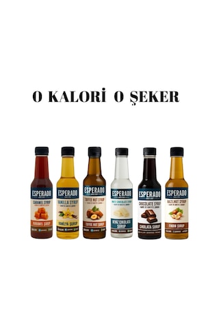Şekersiz Sugar Free 6 Lı Ekonomik Kahve Şurubu Seti 250 Ml X 6 Adet Diğer