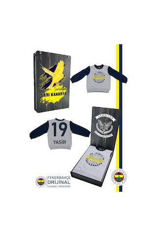 Fenerium Fenerbahçe Lisanslı Kişiye Özel Lacivert Bebek Sweat Republic Of Fenerbahçe Hediyelik Ahşap Kutulu Lacivert