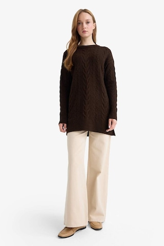 Defacto Relax Fit Bisiklet Yaka Triko Kazak Tunik F4530ax25wnbn341 Kahve-bn341
