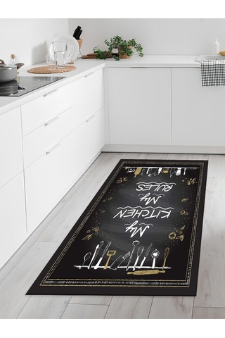 Makinede Yıkanabilir Kaymaz Taban Leke Tutmaz Dijital Baskı Mutfak Halısı 6347m 001