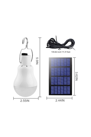 Beinhome Led Solar Ampul, Dış Mekan İçin, 2 Adet, 3 M Kablolu, 2 Mavi