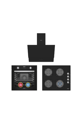 Simfer SB8208 - T3500 - SD8703 QS Dijital Siyah 3'lü Ankastre Set