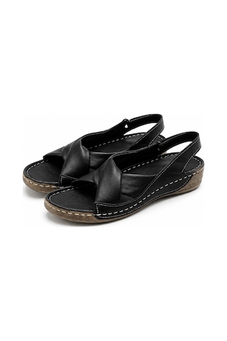 N Napa Shoe Np.224.siyah Deri Sandalet