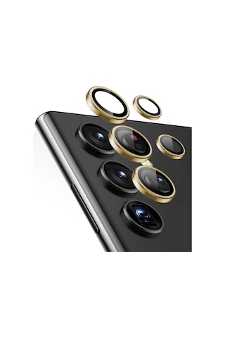 Samsung Uyumlu Galaxy 24 Ultra Kamera Koruyucu Gold