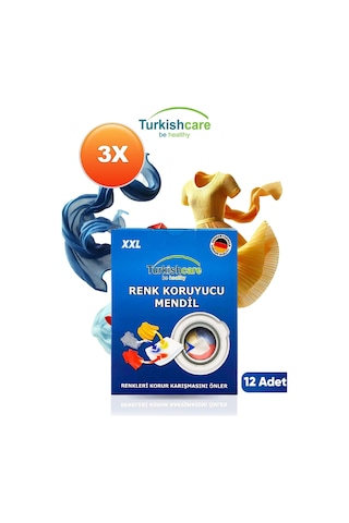 Renk Koruyucu Çamaşırlar İçin 12'li Mendil Üçlü Set