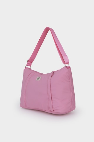 İcone Bag Paraşüt Kumaş Çanta - Yoga Mat Bölmeli, Fermuarlı Cepli, Ayarlanabilir Askılı, Fileli İç Cep Pembe