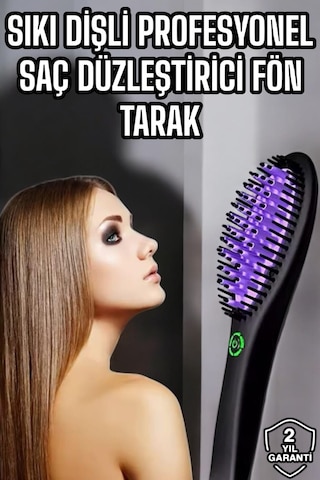 Kolay Kullanımlı Elektrikli Fön Tarak - Düzleştirici Etki