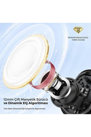 Pearlclip Pro Hi-res Ldac Enc Ows Kablosuz Bluetooth 6.0 Kulaklık Siyah