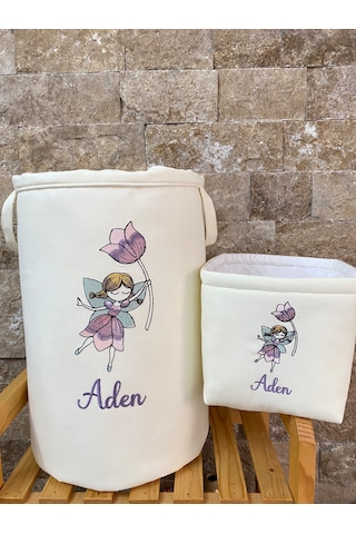 Hs Home Baby Peri Kızı Nakışlı Çamaşır & Oyuncak Sepet Seti