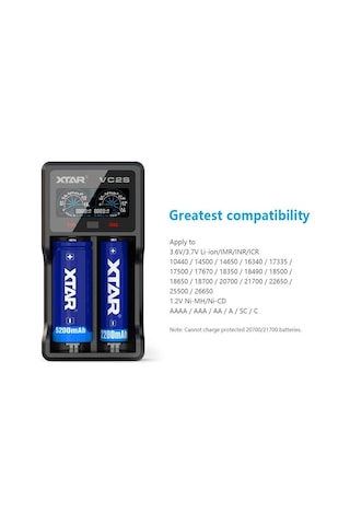 18650 Akü Şarj Cihazı Uk Vc2s 18650 Pil Şarj Cihazı Vc2 2019 Yükseltme Lcd Ekran Powerbank Fonksiyonu 10440 14500