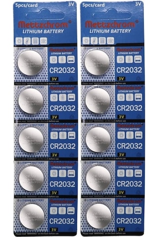 Mettzchrom Cr 2032 5'li 2 Kartel 10 Adet Cr2032
