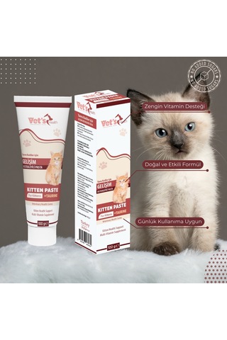 Vet's Health Kitten Paste Yavru Kediler İçin Gelişim Desteği Pasta 100 G