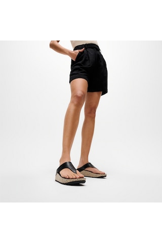 001 Black Terlik Kadın Diğer A4q-001/c15 Fitflop Lulu Lux Graphic-weave Leather Toe-post siyah