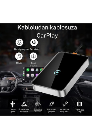 Kablosuz Carplay Yeni Tasarım Mini Kablosuz Carplay Usb Ve Type-c Uyumlu Araç Multimedya Adaptörü Diğer