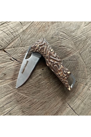 Dmr 4116 Klipsli Cep Çakısı Kamp Çakısı Avcı Kampçı Bıçagı Cep Bıçak 19cm Kahverengi