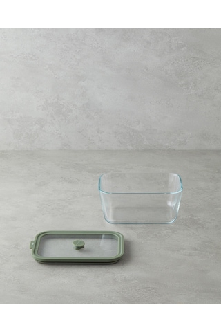 English Home Simone Borosilikat Saklama Kabı 1300 Ml Yeşil Yeşil