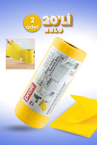 Grimorlife 2 Adet 20'li Rulo %100 Kopar Kullan Çok Amaçlı Temizlik Bezi - Ekonomik Ve Pratik Hijyen