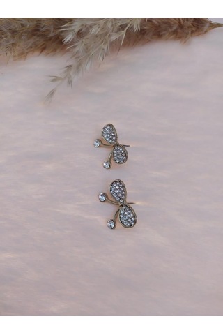 Hdmarketim Kelebek Swarovski Taşlı İncili Doğa Temalı Küpe Çok Renkli
