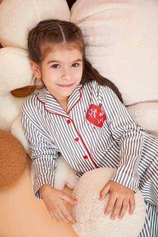 Modadua Pjs 28065 Çocuk Düğmeli Pijama Takım Gri