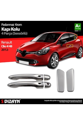 S-Dizayn Renault Clio 4 Hb Krom Kapı Kolu 4 Kapı 2012 Üzeri Sensö