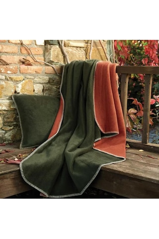 Çift Kişilik Düz Pamuklu Battaniye Çift Taraflı 200 X 220 Yeşil