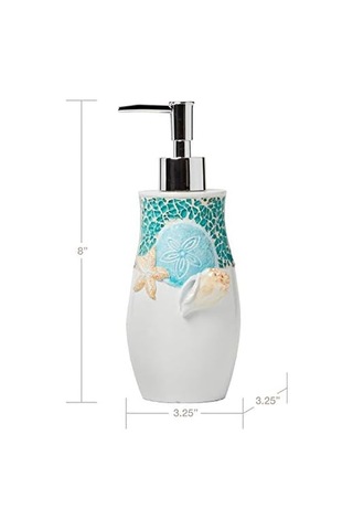 By Saturday Knight Ltd. South Seas Sabunluk, Reçine, Turkuaz/beyaz, Losyon/sabun Dispenseri 000 Açık Krem
