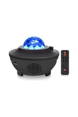 Monyee Led Yıldız Projeksiyon Lambası, Bluetooth Hoparlör, Ses Kontrol, Ac110-220v, Kumanda Pil Yok Siyah