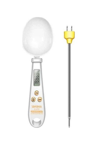 Ulzyvf Createtech Terazi Tartı Ölçme Kaşığı Htc-6, Gram Fonksiyonlu Elektronik Ekran, Beyaz Beyaz