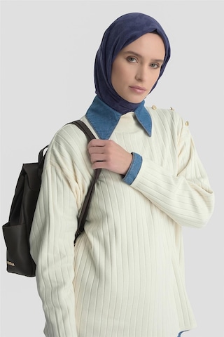 Armine Yüksek Yaka Triko Kazak 25kd6019 Ekru Ekru