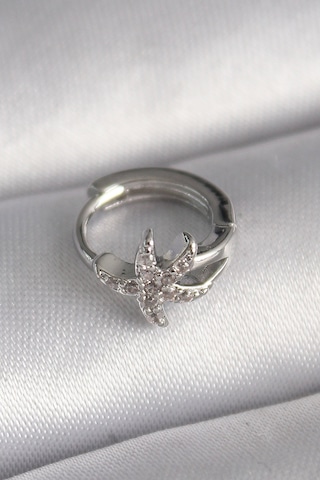 316l Çelik Gümüş Renk Zirkon Taşlı Deniz Yıldızı Model Tragus Pi Çok Renkli